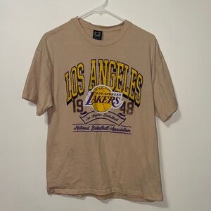 Los Angeles Lakers Beige Short Sleeve T-Shirt